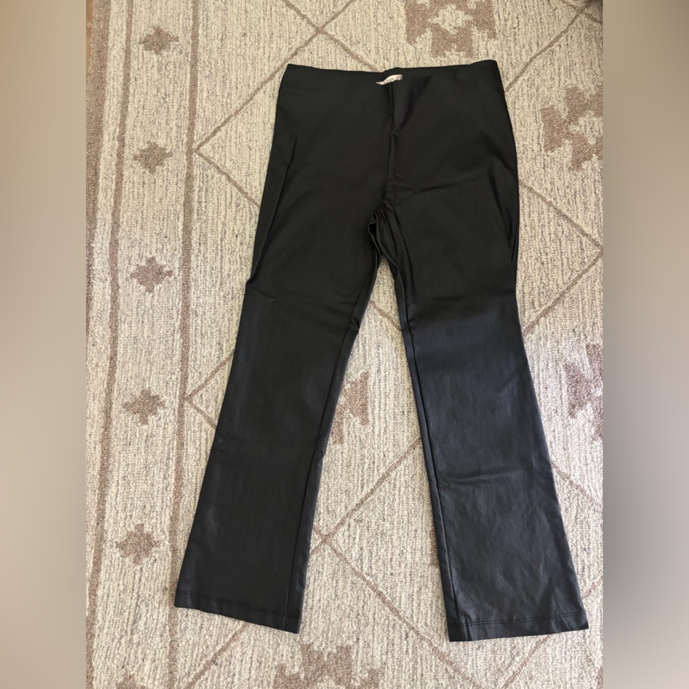 Altar’d State Black Faux Leather Flare Pants